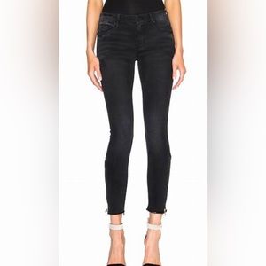 Mother Denim Looker Fray Zip Jeans